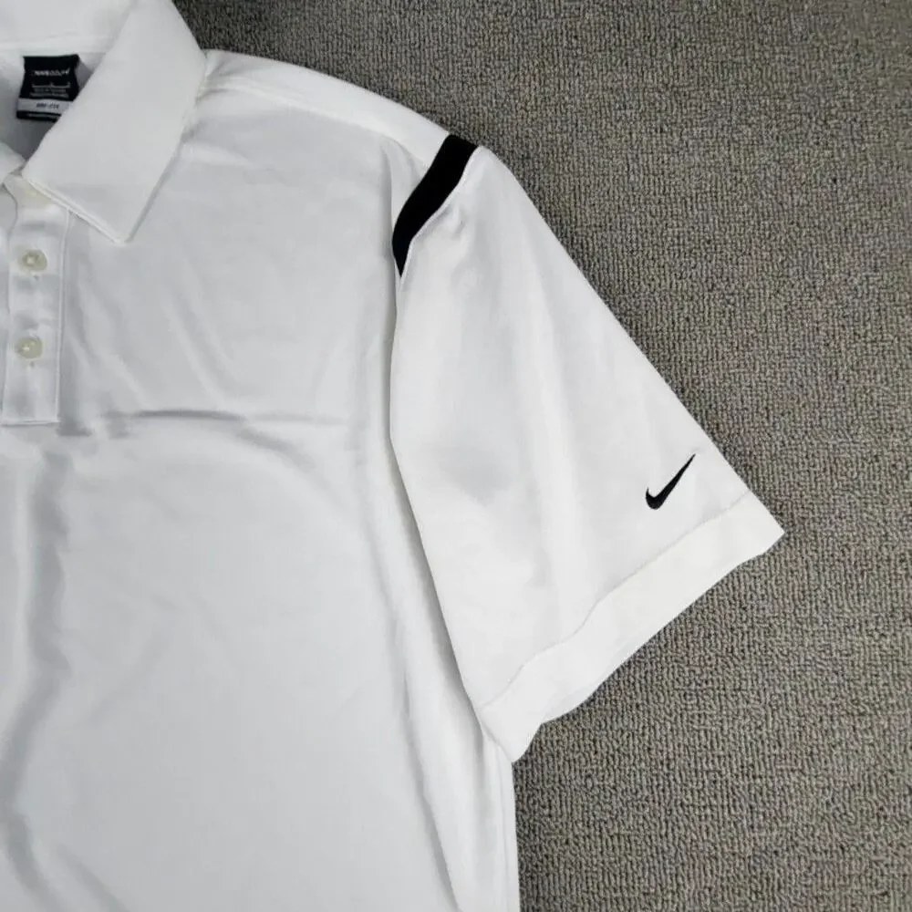 Nike Golf Dri-FIT Polo Shirt Mens Large White Short Sleeve Moisture Wicking